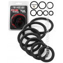 Push Monster - Black Rubber Cockring 7 Ring Set
