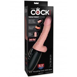 King Cock Plus - 6,5 palcový Thrusting Cock s kuličkami Flesh