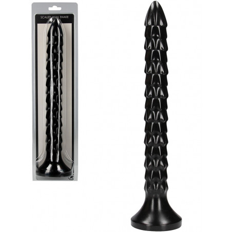 OUCH! Scaled Snake 12 inch Anal Dildo - Black