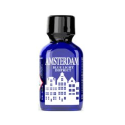 Amsterdam Blue Light District Poppers 24ml + Sniffer + No Flip Holder